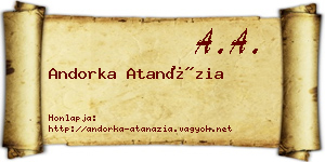 Andorka Atanázia névjegykártya